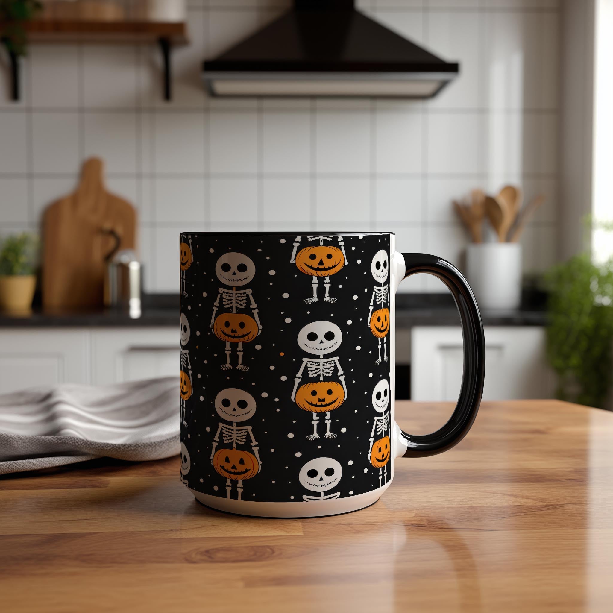 Skeleton with Pumpkins - Halloween Mug