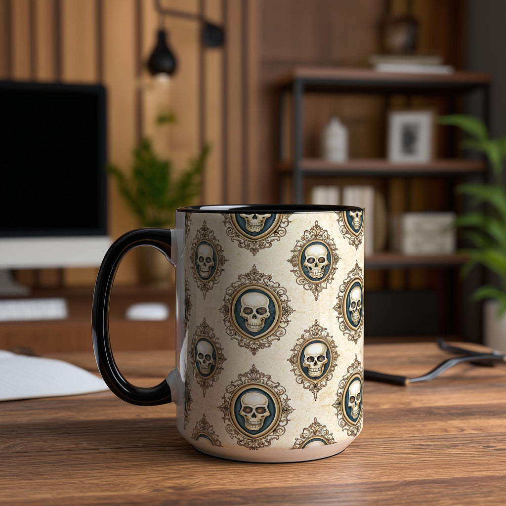 Skull Wallpaper Pattern - Halloween Mug