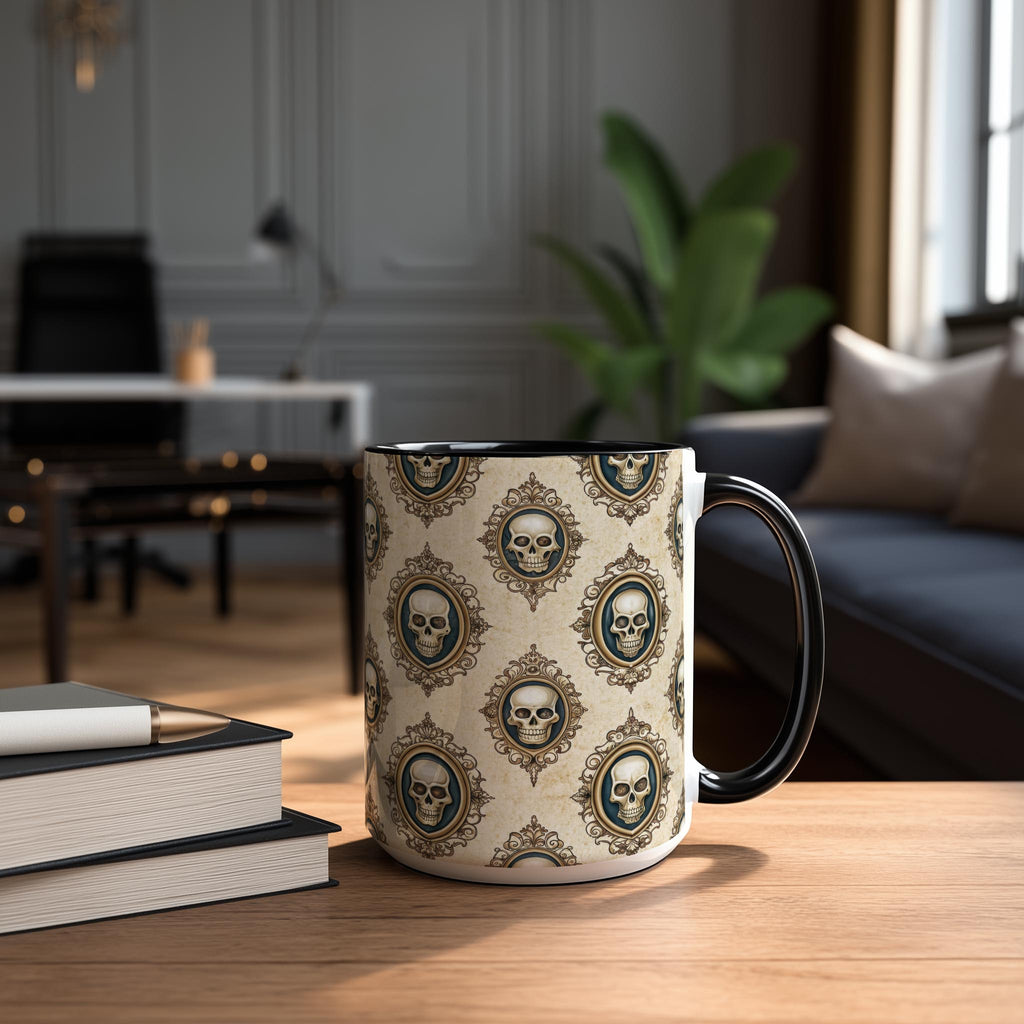 Skull Wallpaper Pattern - Halloween Mug