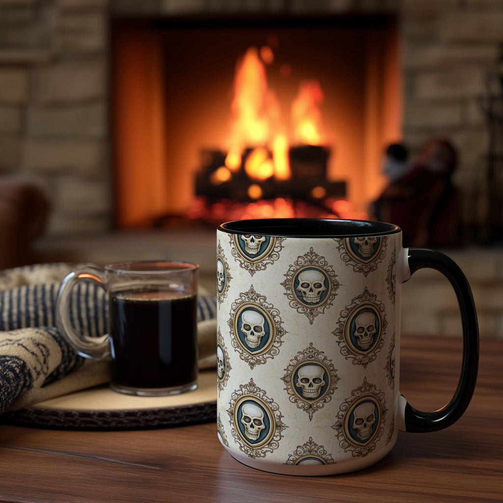 Skull Wallpaper Pattern - Halloween Mug