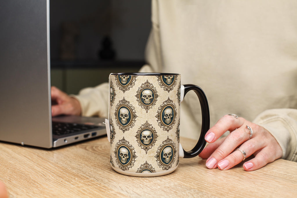 Skull Wallpaper Pattern - Halloween Mug