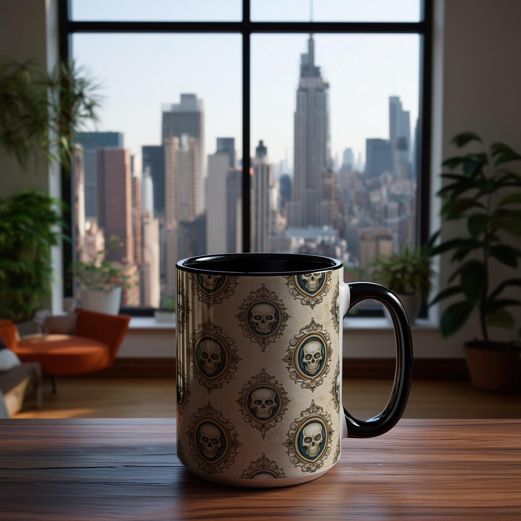 Skull Wallpaper Pattern - Halloween Mug