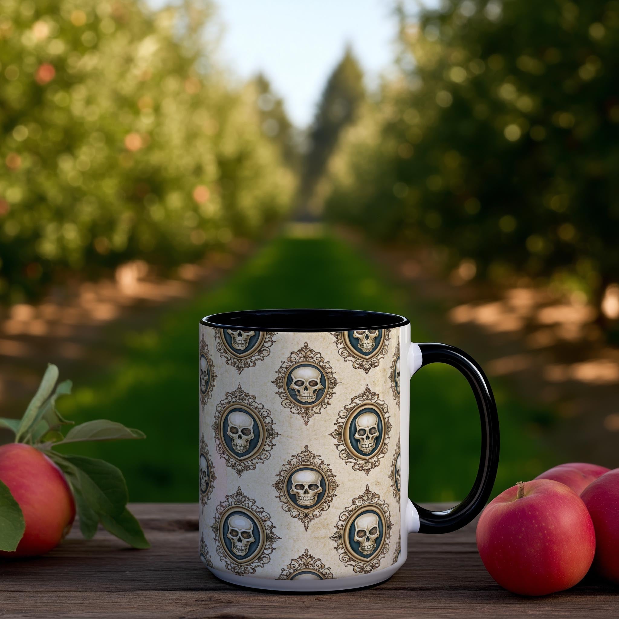 Skull Wallpaper Pattern - Halloween Mug