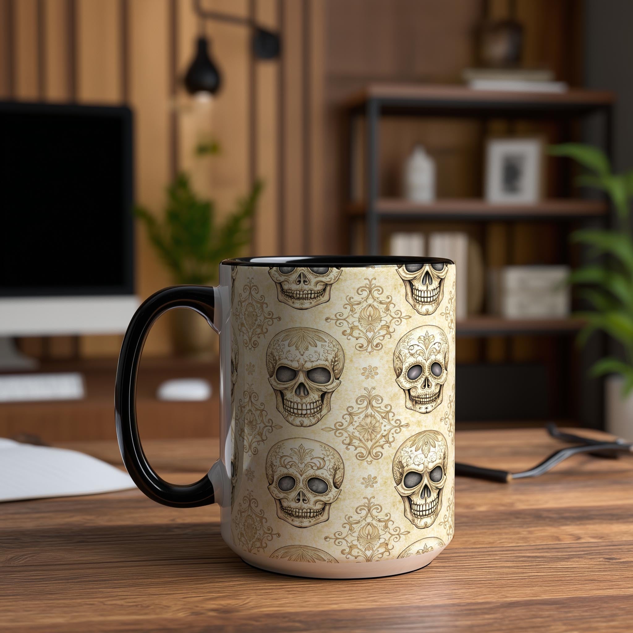 Skeleton Wallpaper Pattern - Halloween Mug