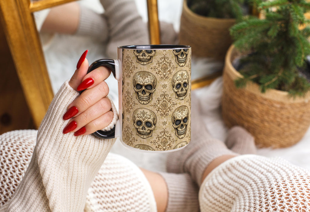 Skeleton Wallpaper Pattern - Halloween Mug