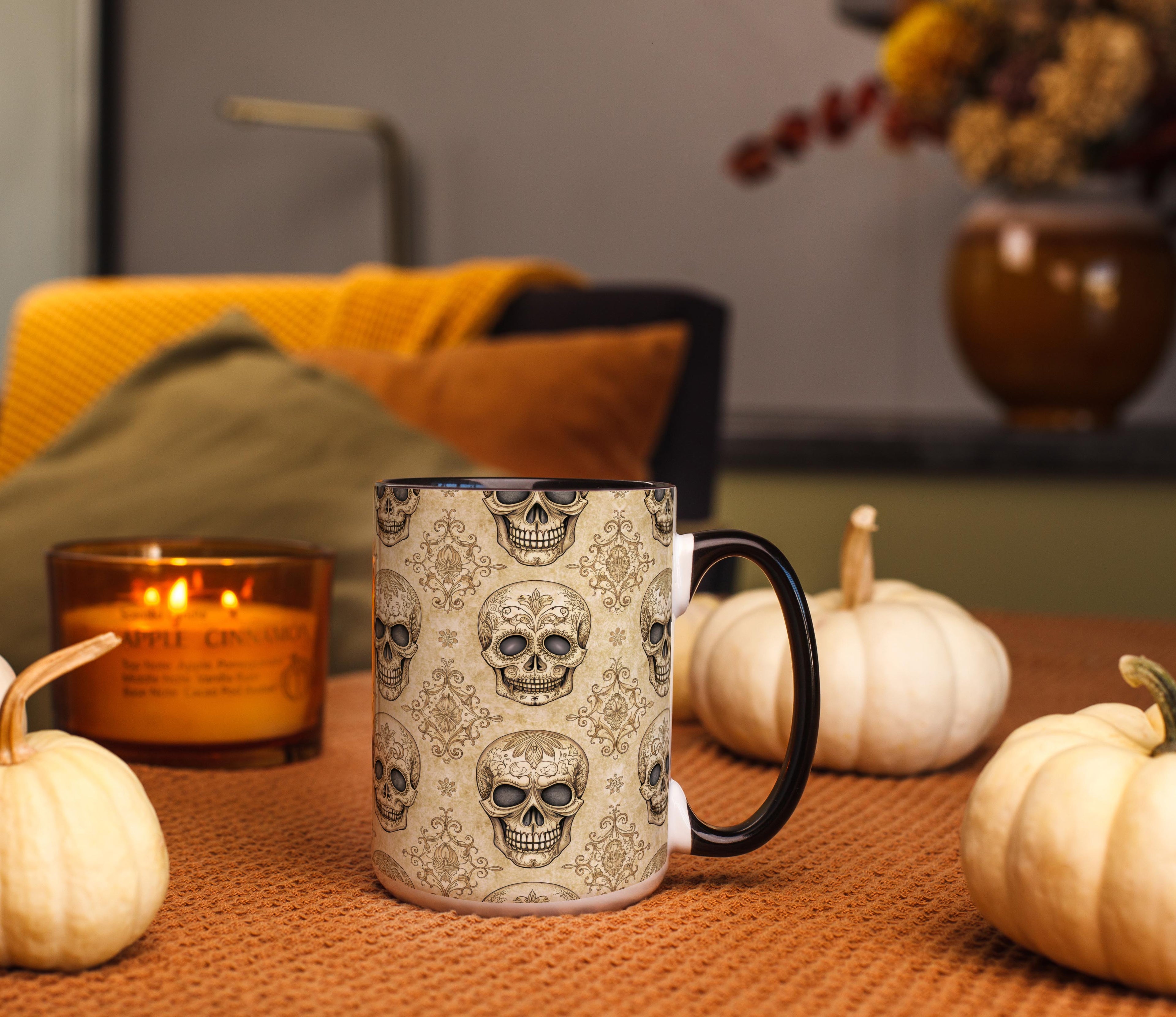 Skeleton Wallpaper Pattern - Halloween Mug