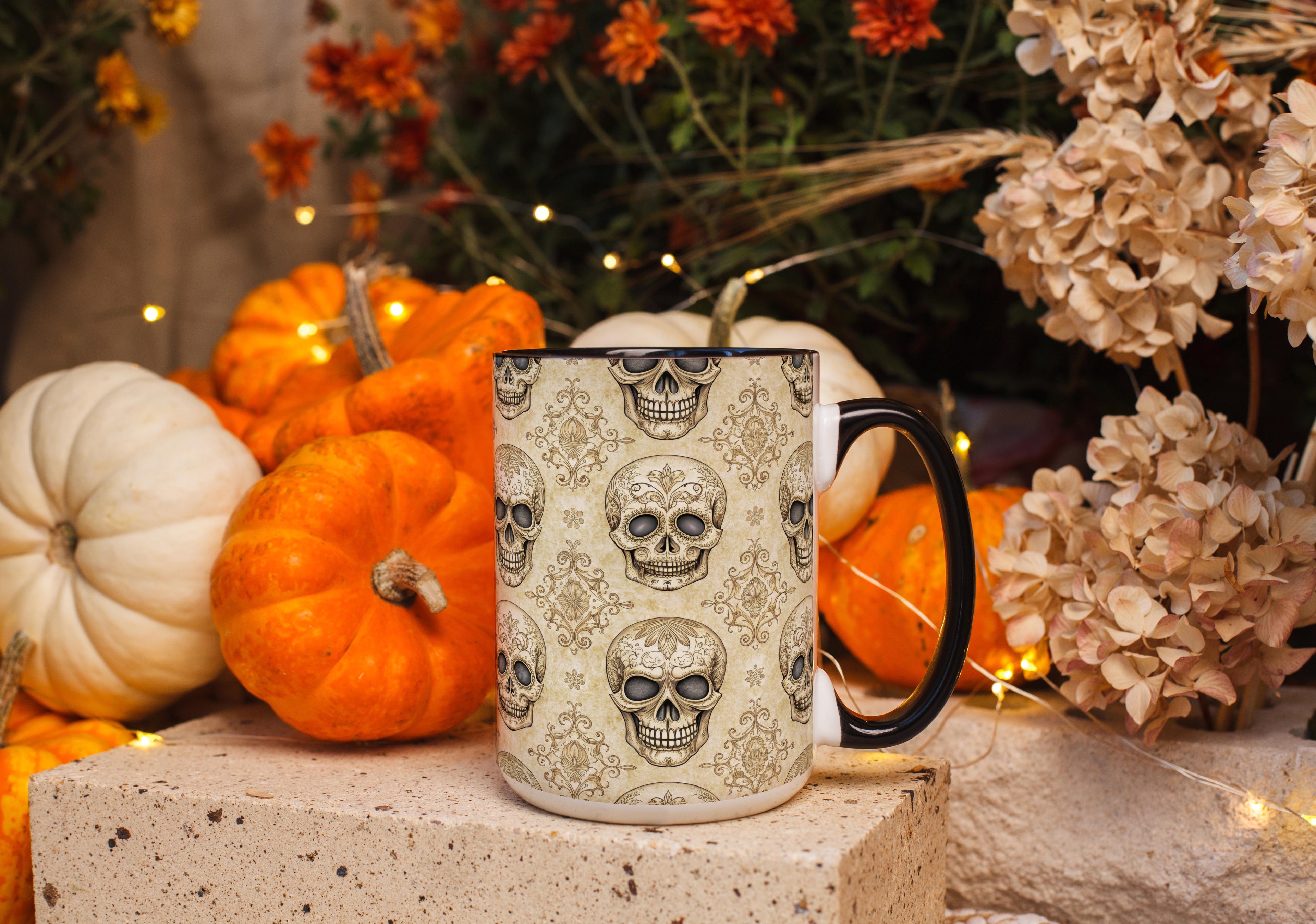 Skeleton Wallpaper Pattern - Halloween Mug