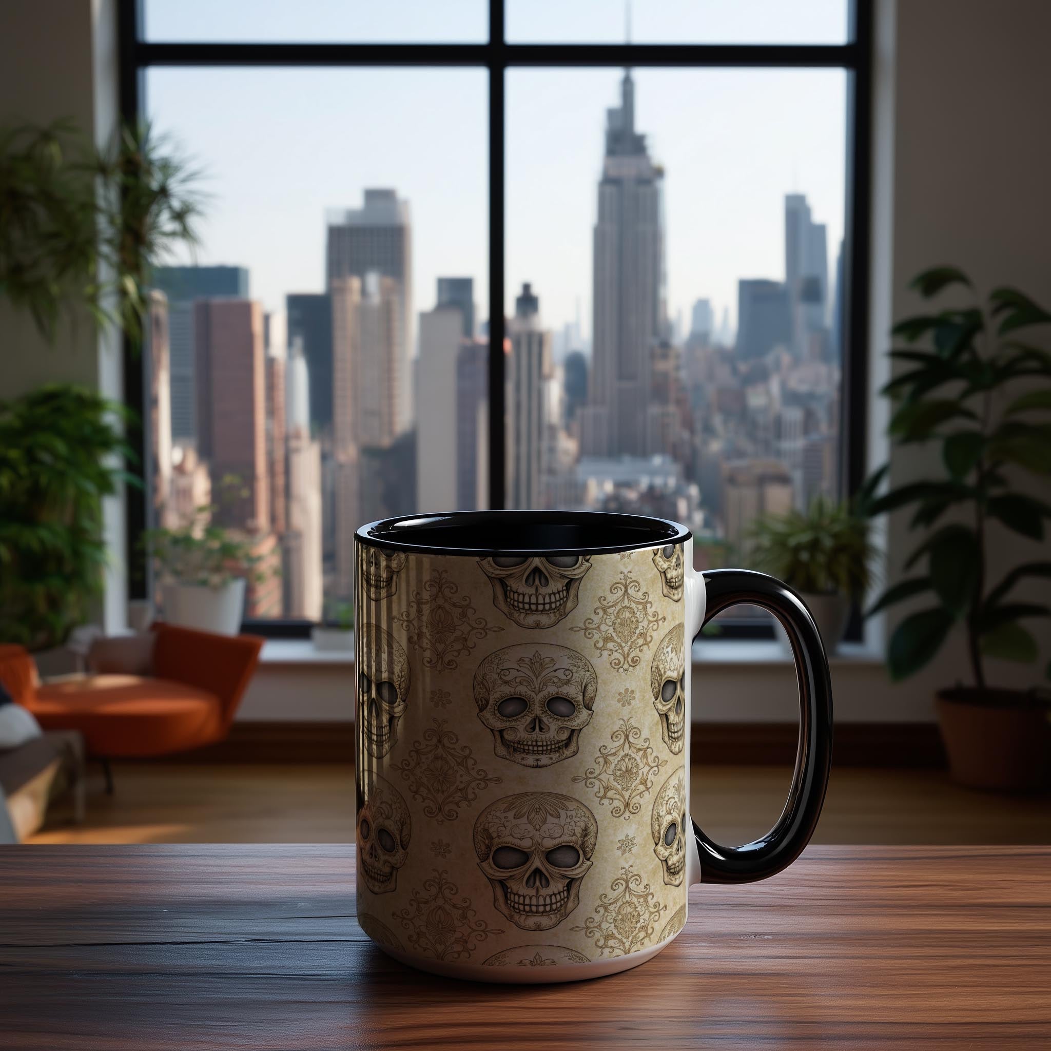 Skeleton Wallpaper Pattern - Halloween Mug