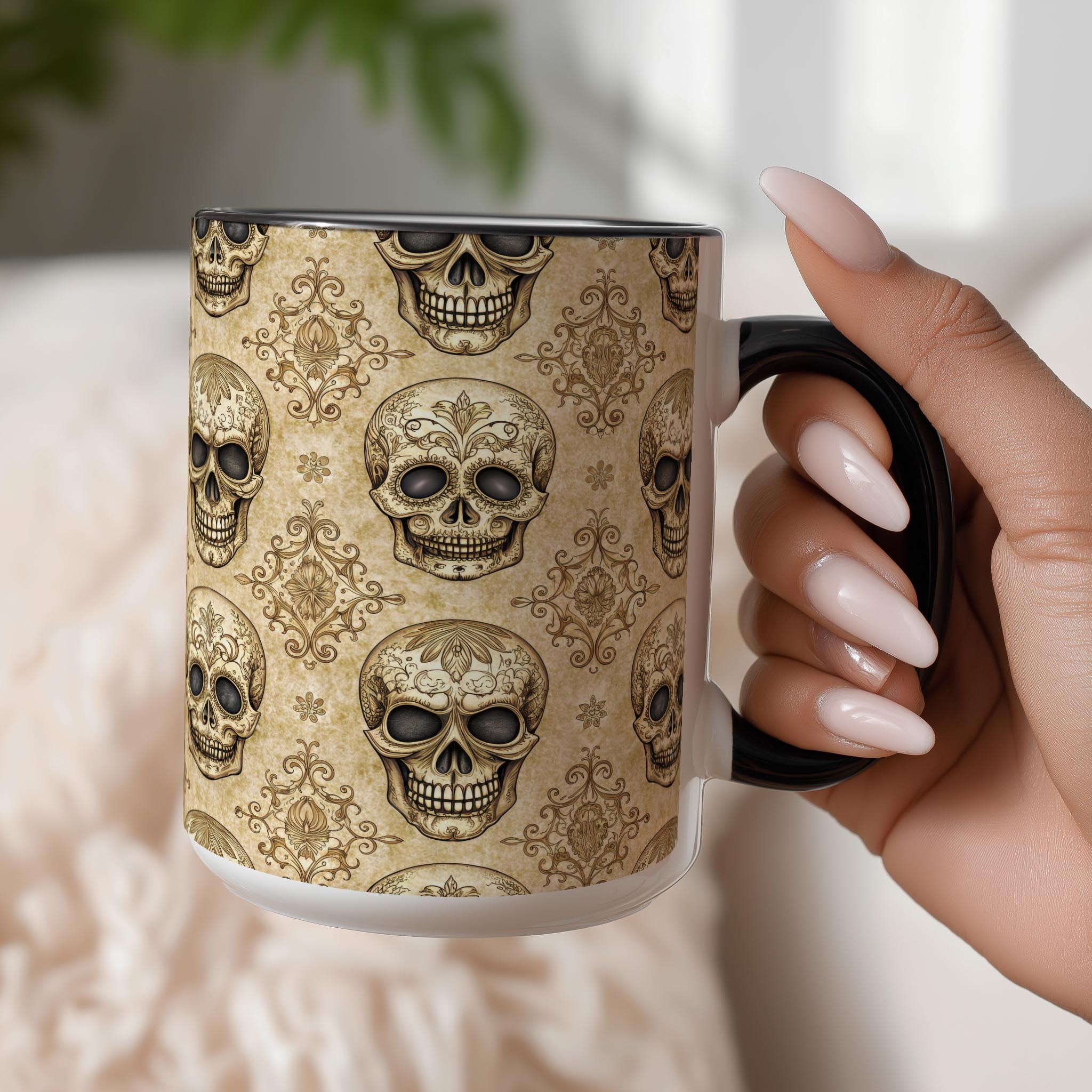 Skeleton Wallpaper Pattern - Halloween Mug