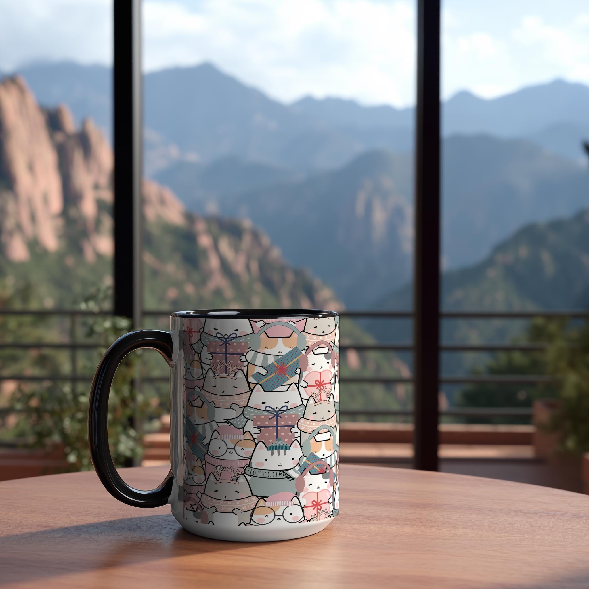 Christmas Ready Doodle Cats!  - Pet Lovers Mug