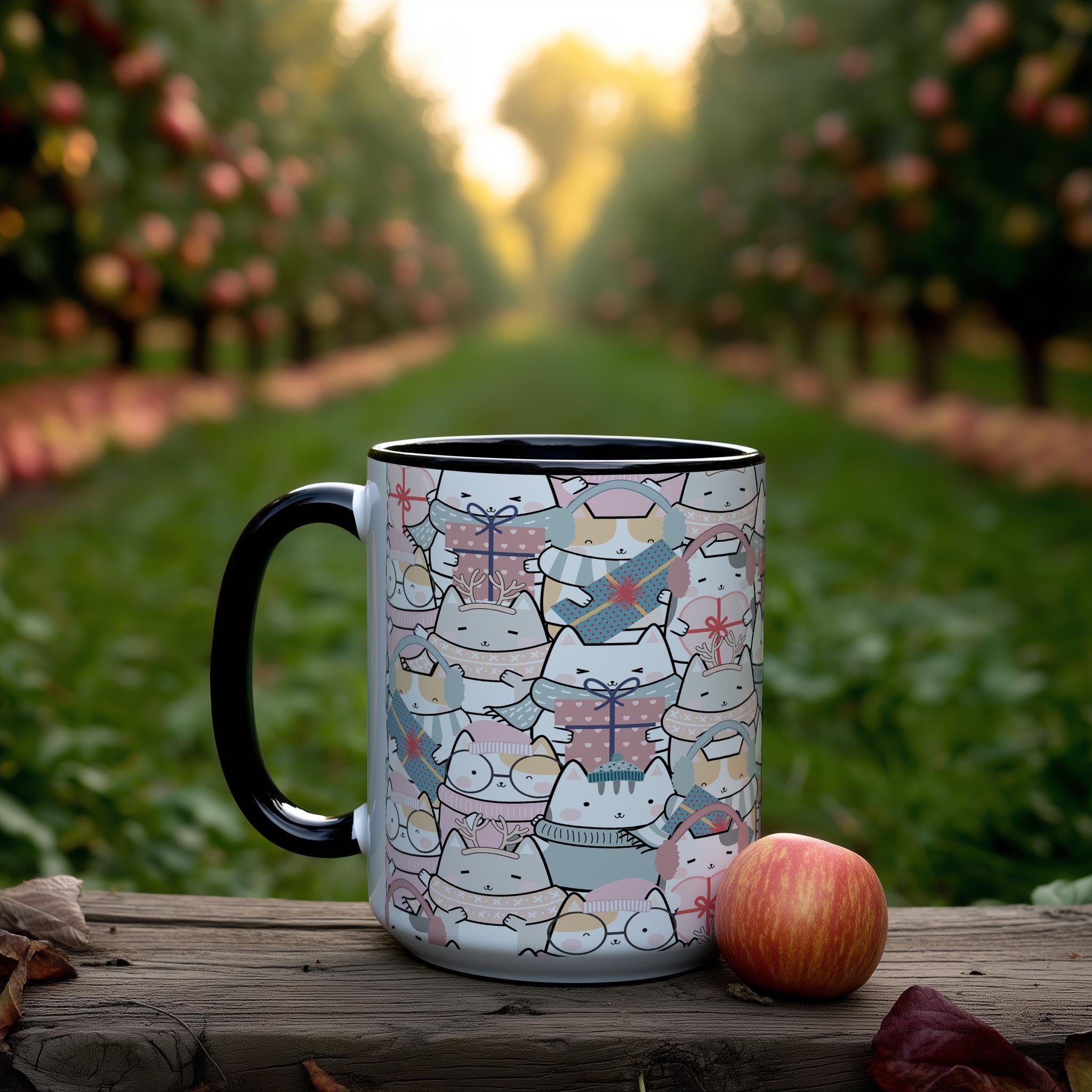 Christmas Ready Doodle Cats!  - Pet Lovers Mug