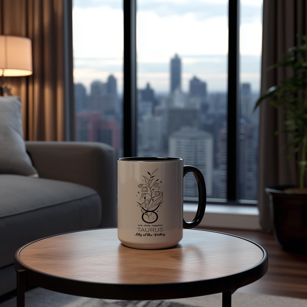 Zodiac Sign and Flower - Taurus - Lily of the Valley - Birth Month Flower Mug