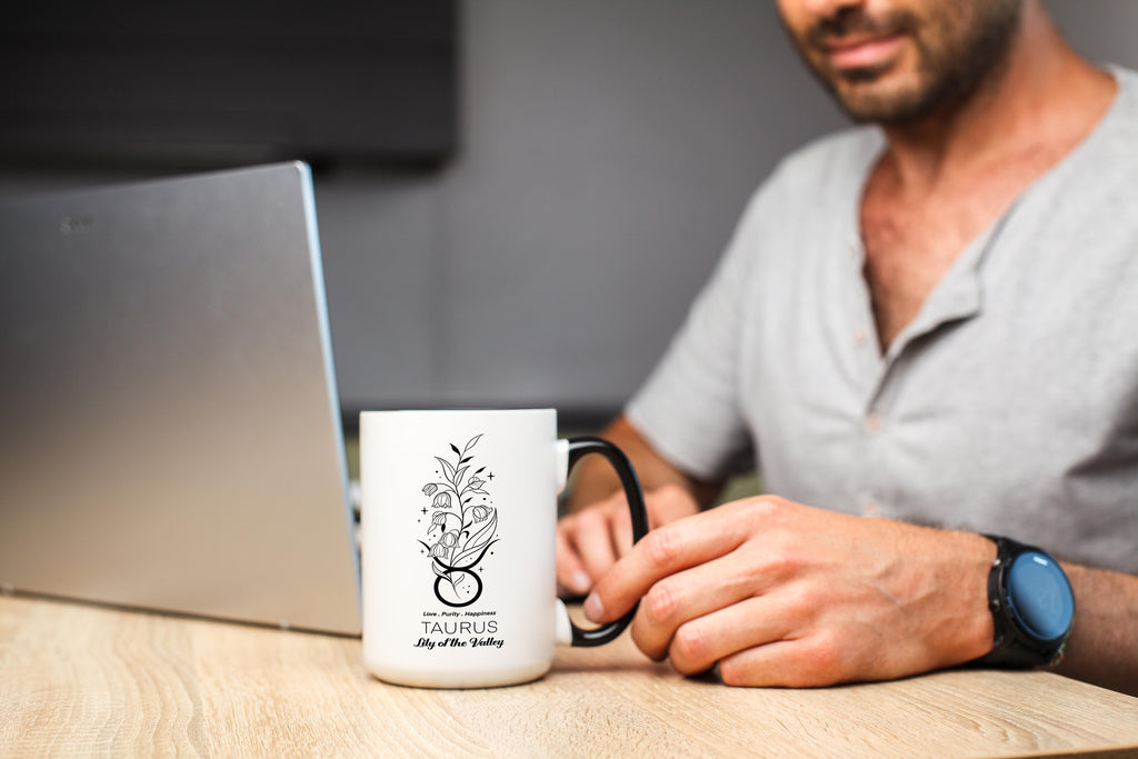 Zodiac Sign and Flower - Taurus - Lily of the Valley - Birth Month Flower Mug