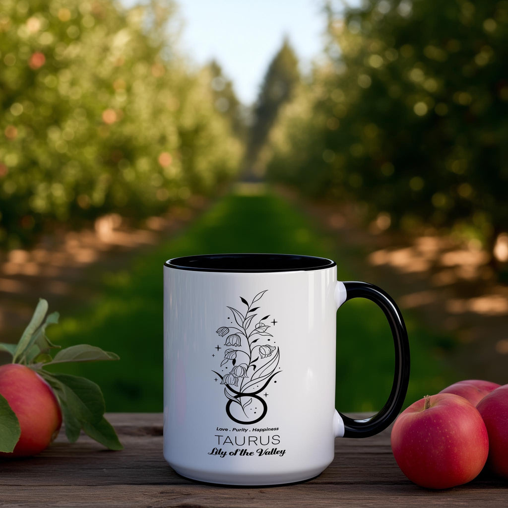 Zodiac Sign and Flower - Taurus - Lily of the Valley - Birth Month Flower Mug