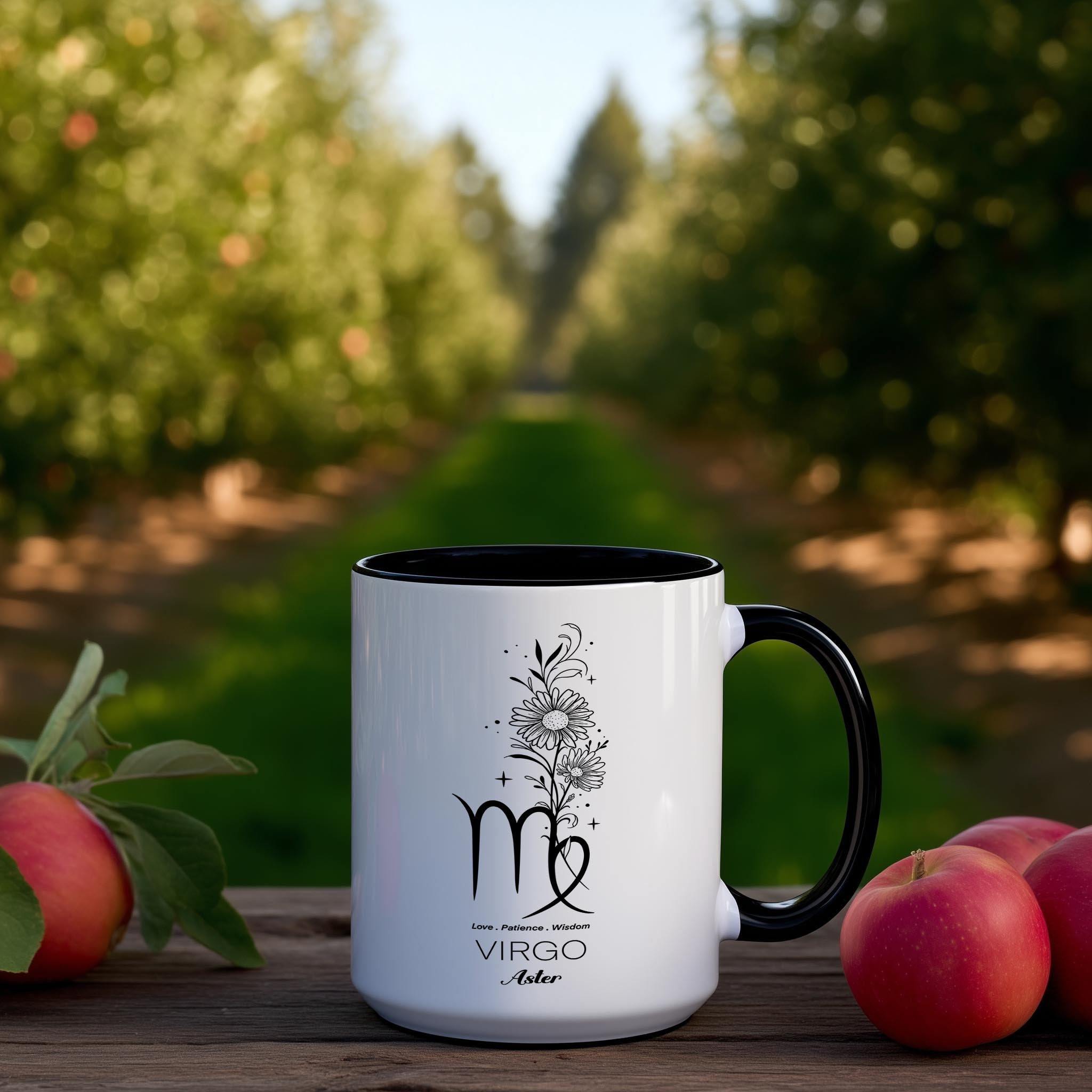 Zodiac Sign and Flower - Virgo - Aster - Birth Month Flower Mug