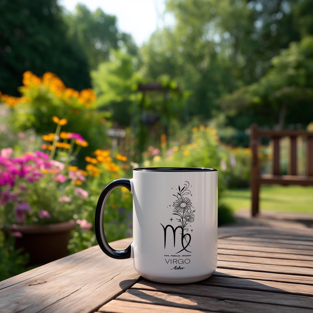 Zodiac Sign and Flower - Virgo - Aster - Birth Month Flower Mug