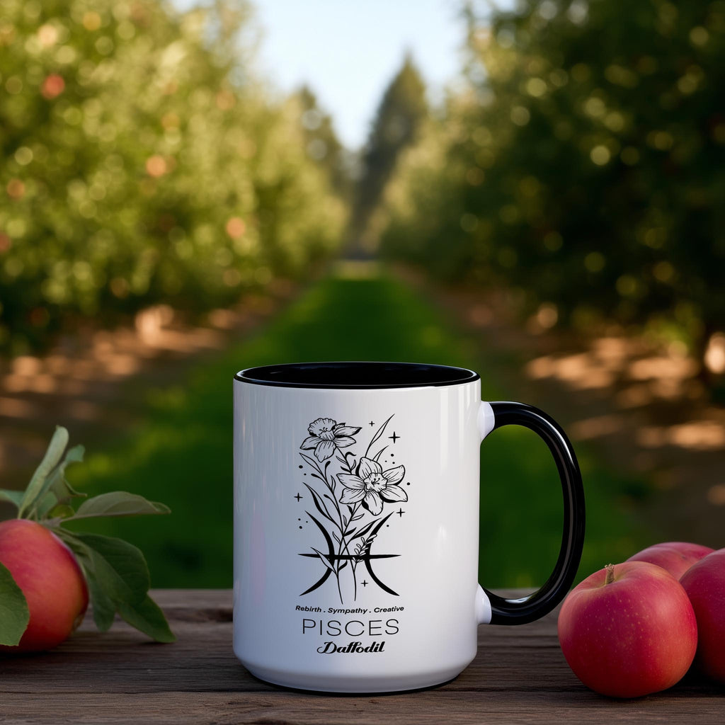 Zodiac Sign and Flower - Pisces - Daffodil - Birth Month Flower Mug