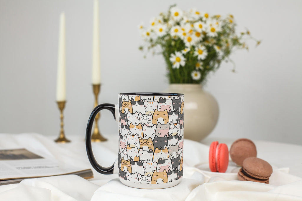 Doodle cat Crowd - Pet Lovers Mug
