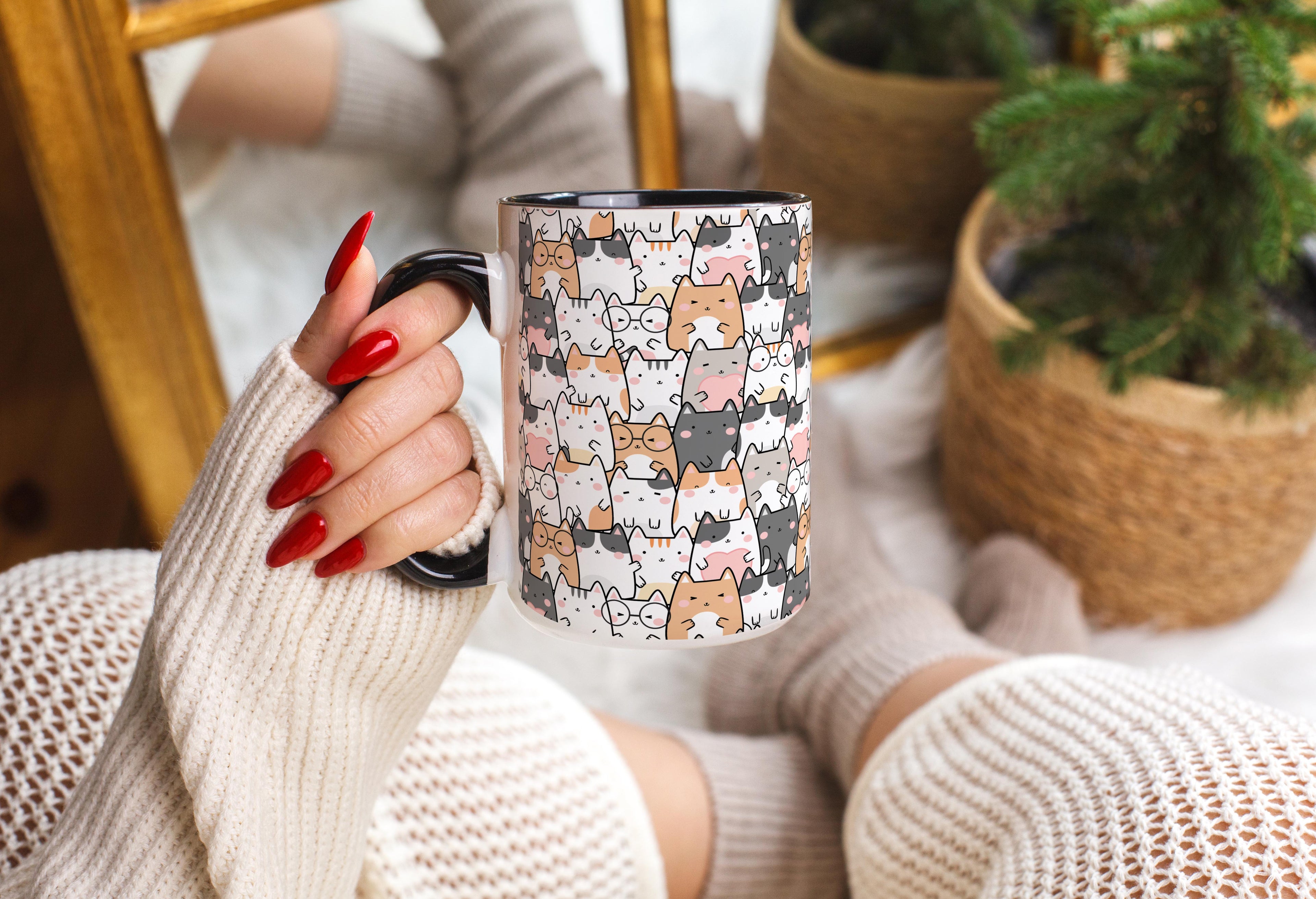 Doodle cat Crowd - Pet Lovers Mug