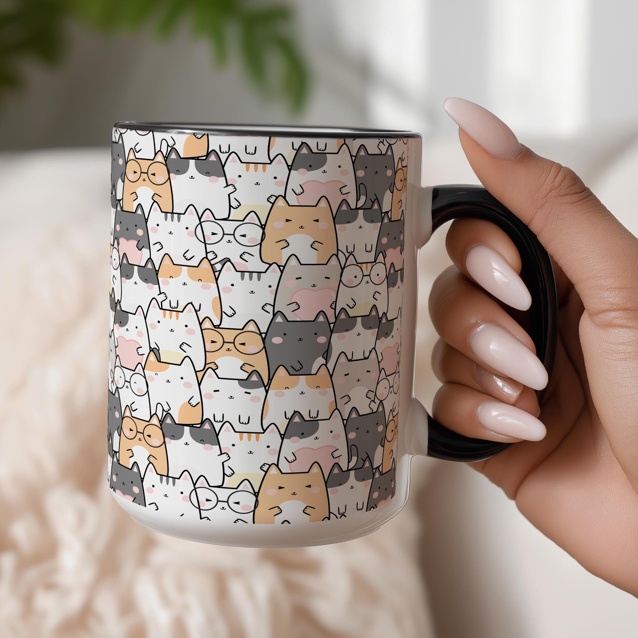 Doodle cat Crowd - Pet Lovers Mug