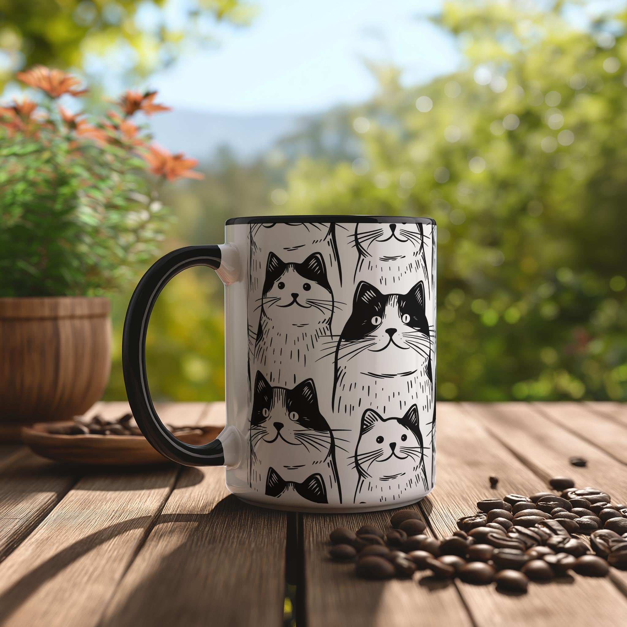 Chonky Cat Pattern - Pet Lovers Mug