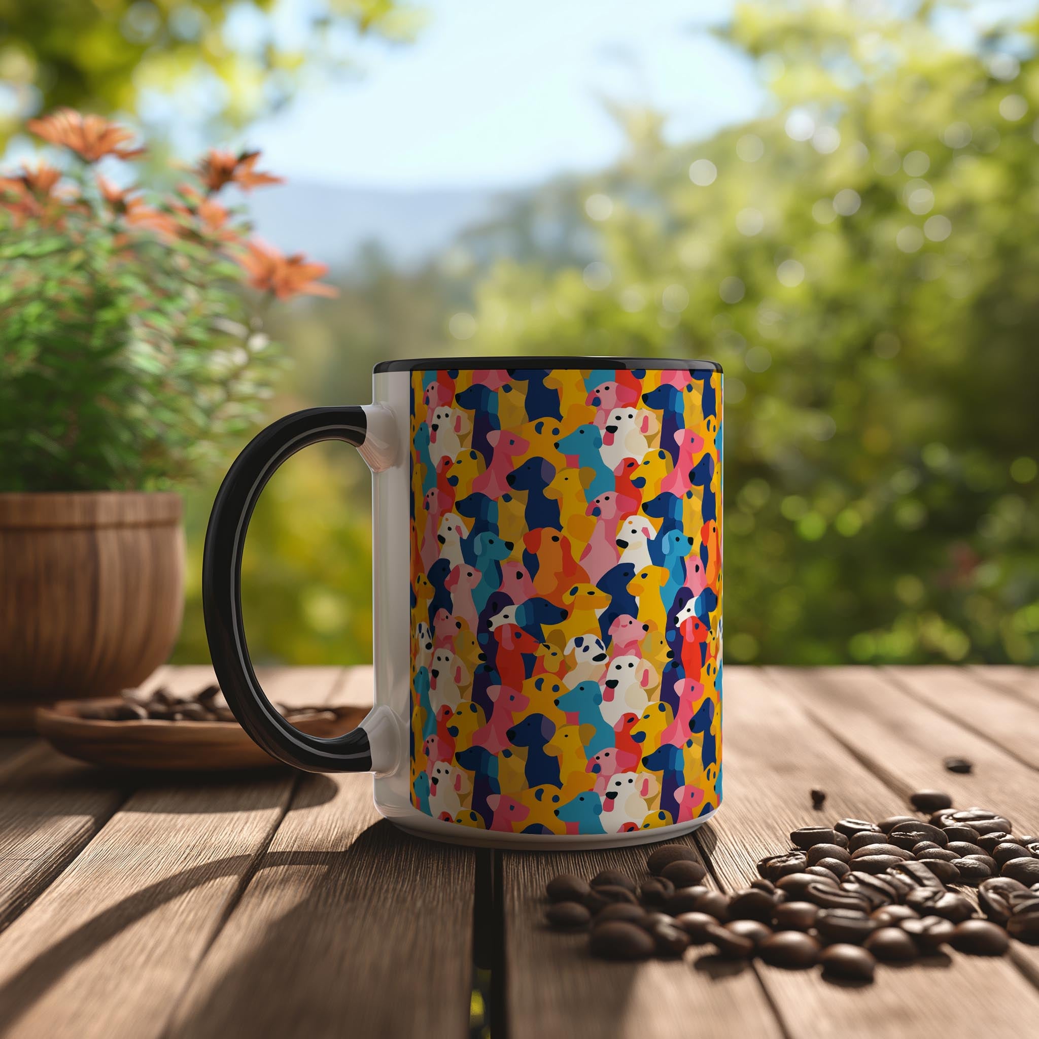 Abstract Dog Blobs Pattern - Pet Lovers Mug