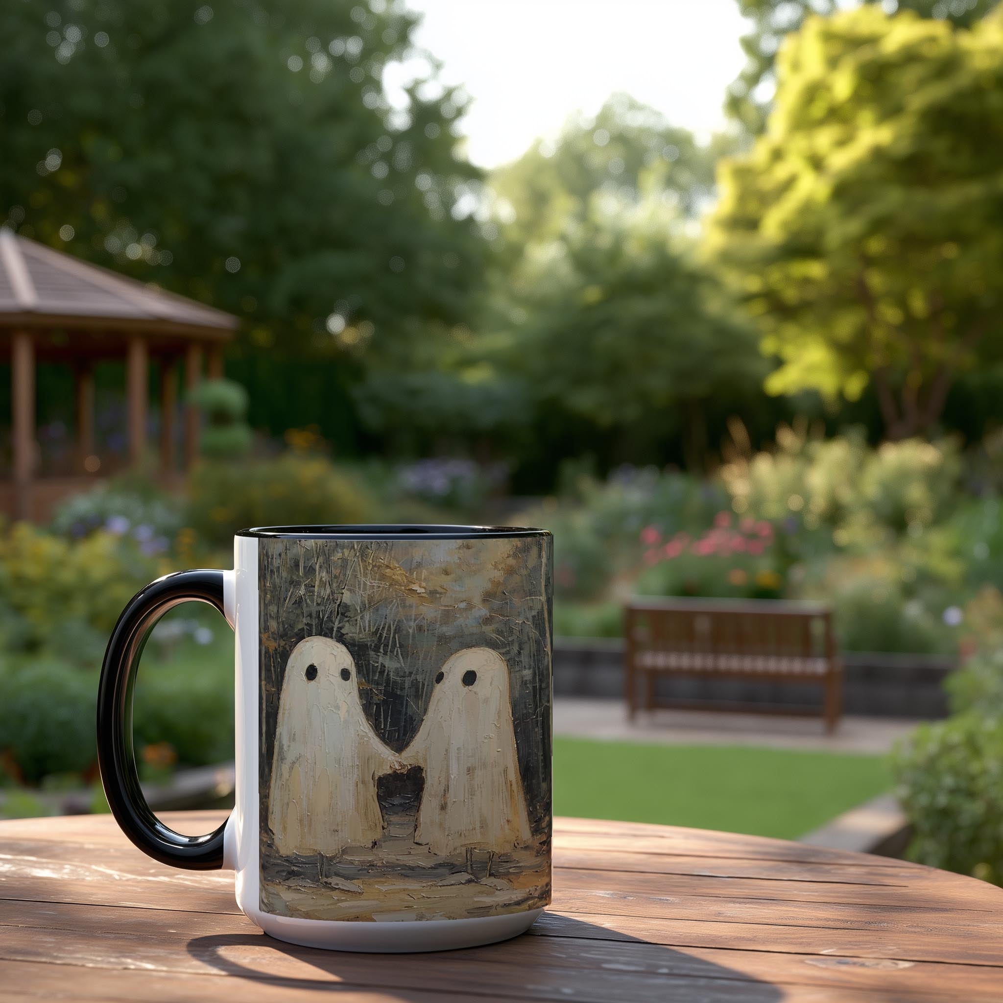 Oil Painting Ghosts holding Hands - Halloween Mug