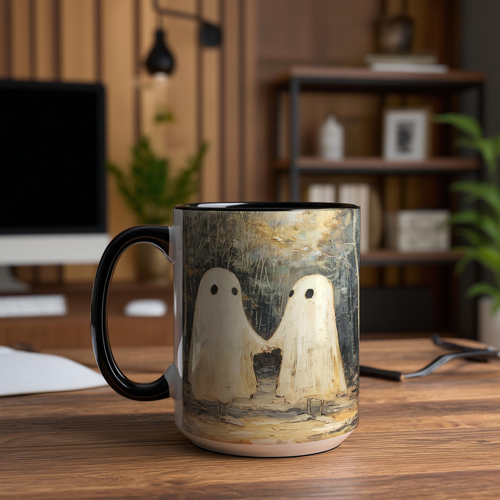Oil Painting Ghosts holding Hands - Halloween Mug