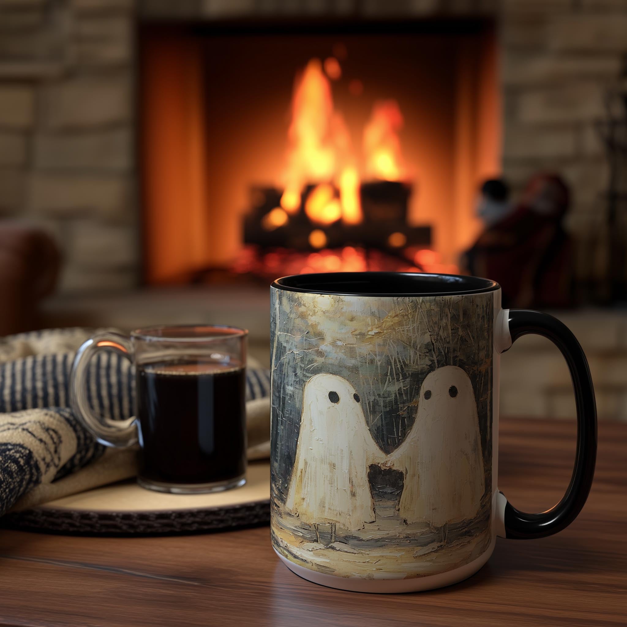 Oil Painting Ghosts holding Hands - Halloween Mug
