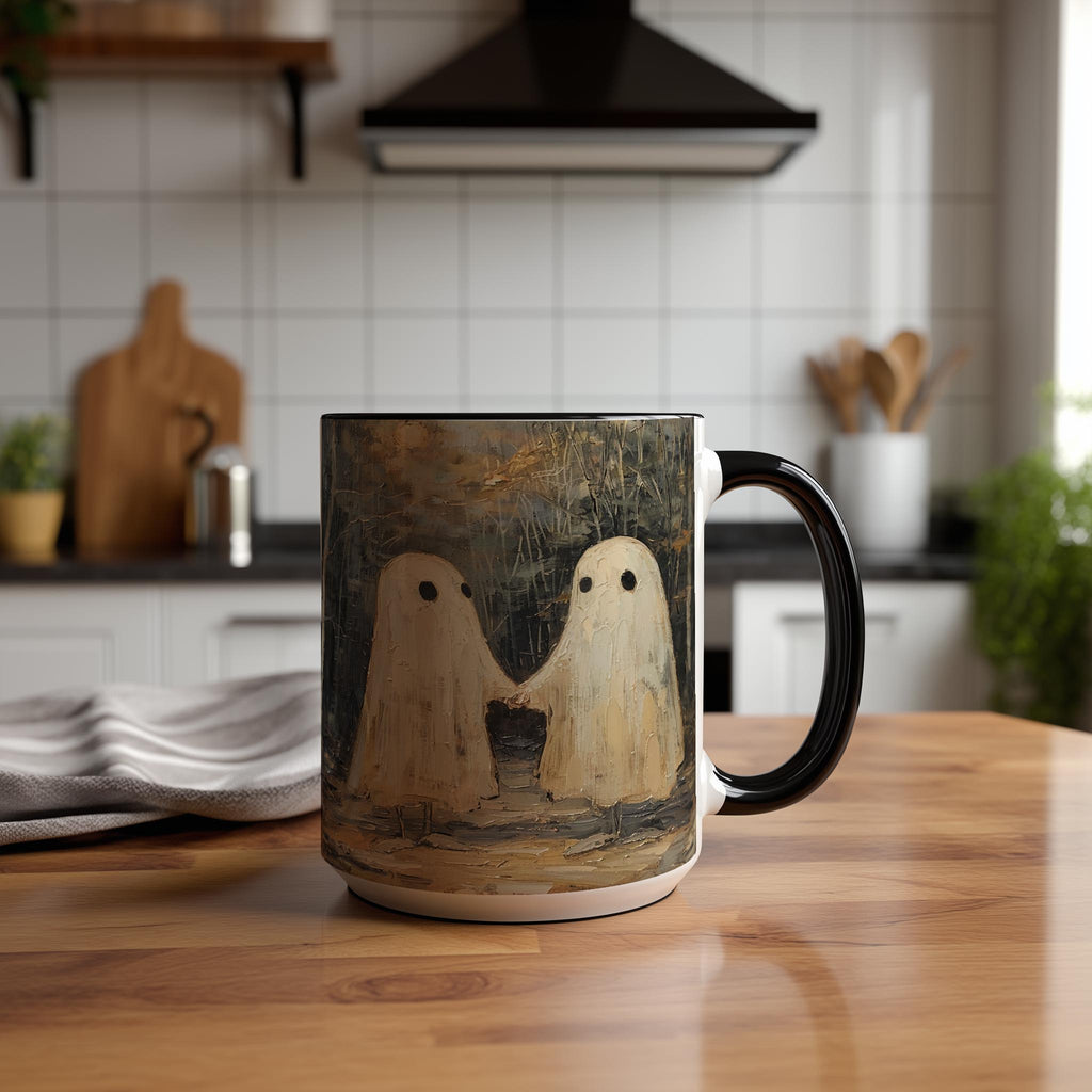 Oil Painting Ghosts holding Hands - Halloween Mug