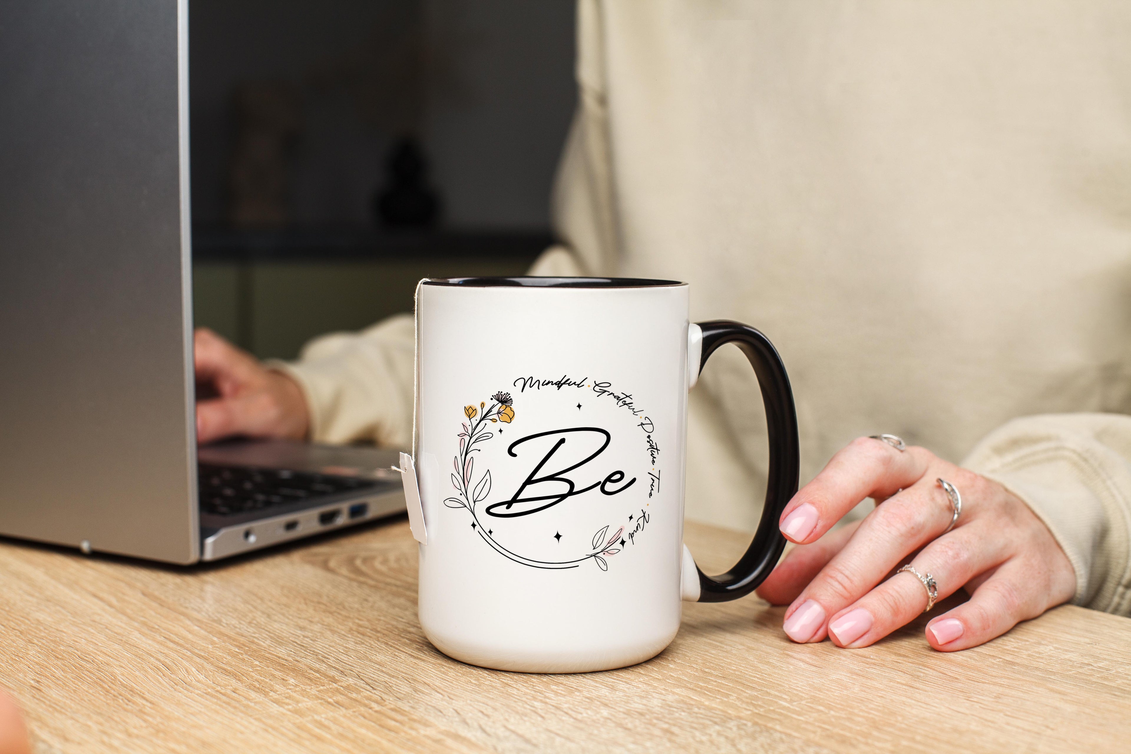 Be Mindful. Grateful. Positive. True. Kind. Affirmation and Motivation Mug