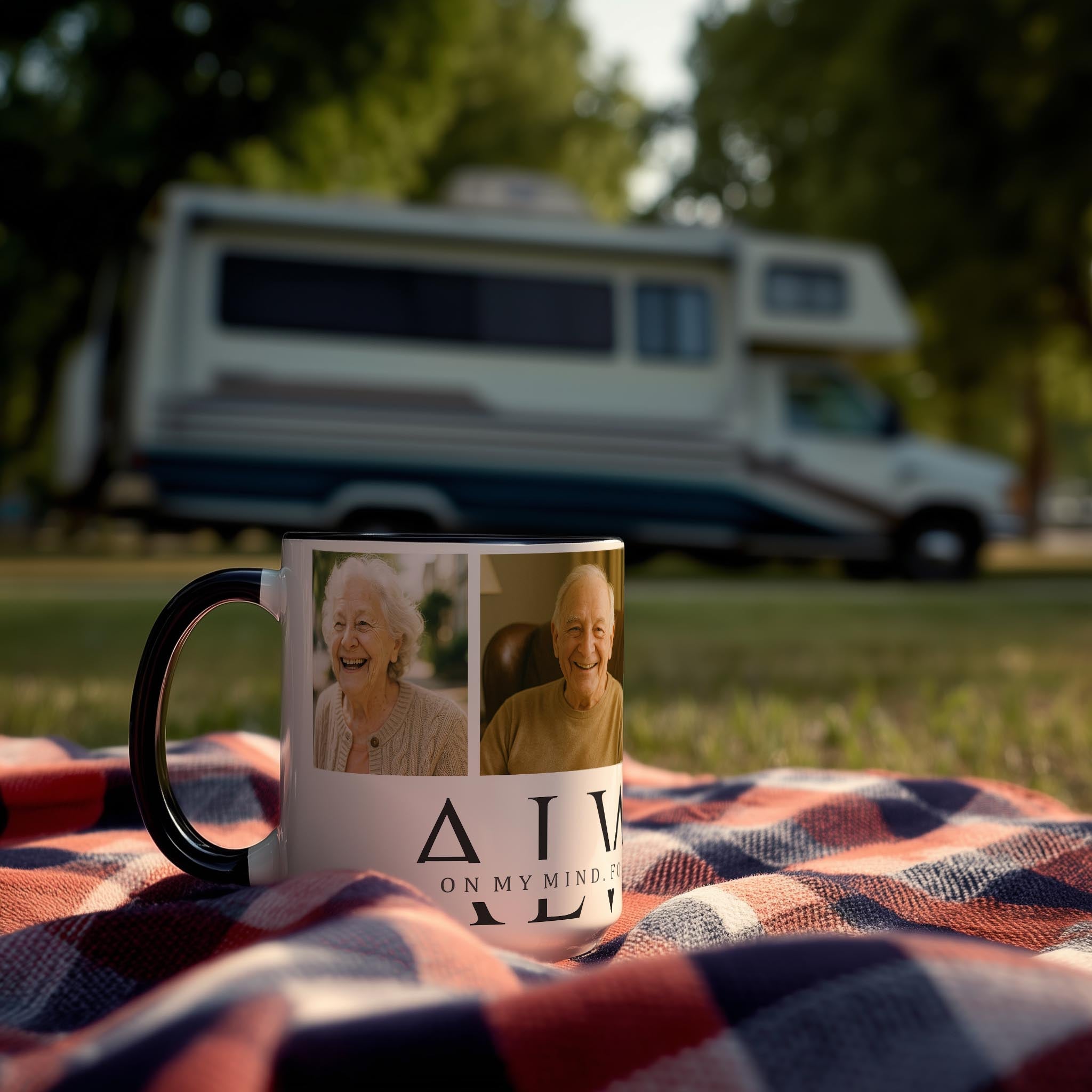 Customizable 4 Photo Mug - Always - On My Mind. Forever In My Heart.