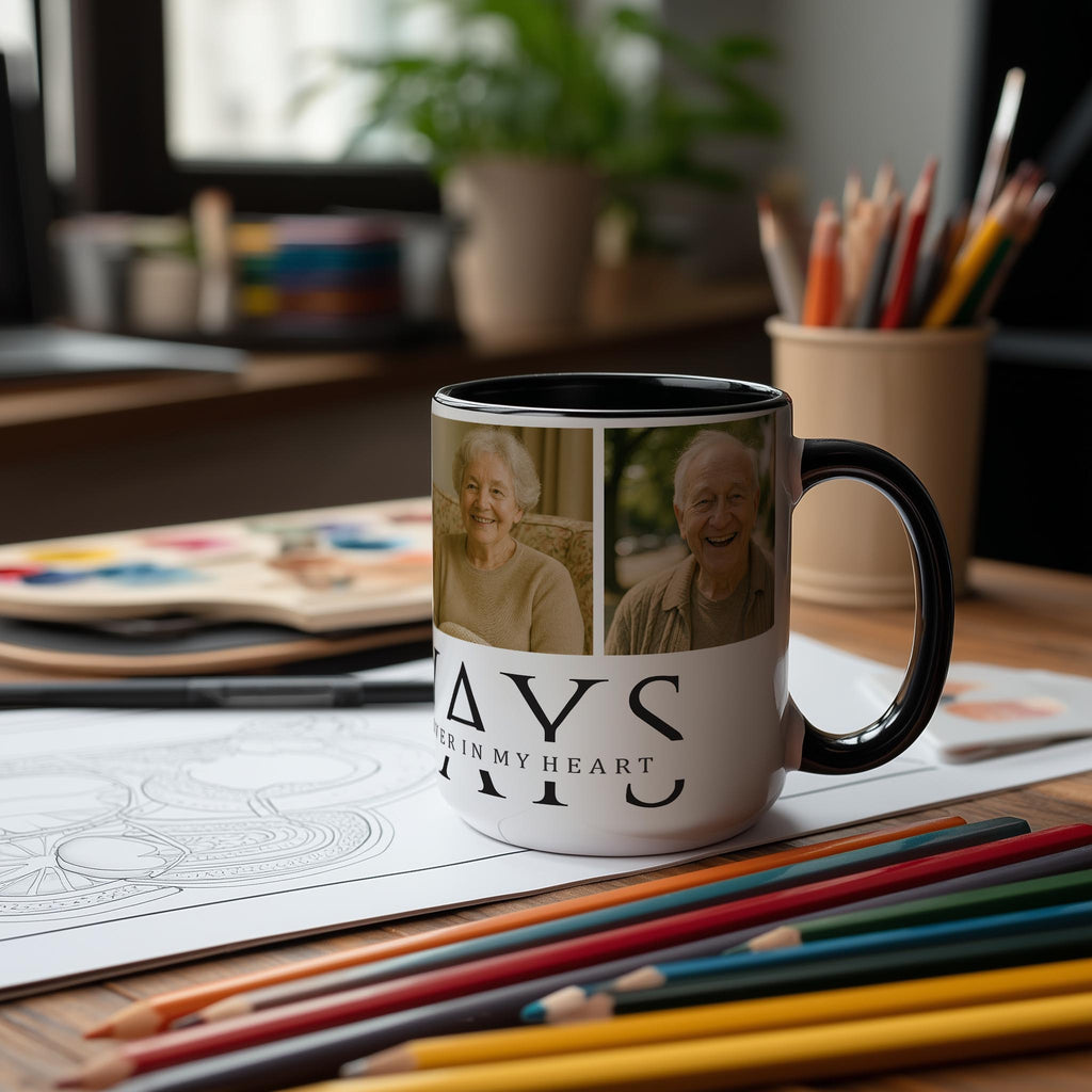 Customizable 4 Photo Mug - Always - On My Mind. Forever In My Heart.
