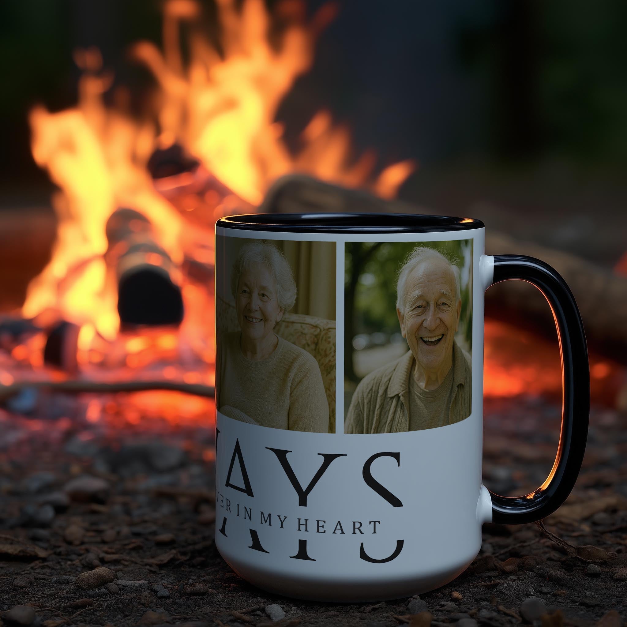 Customizable 4 Photo Mug - Always - On My Mind. Forever In My Heart.