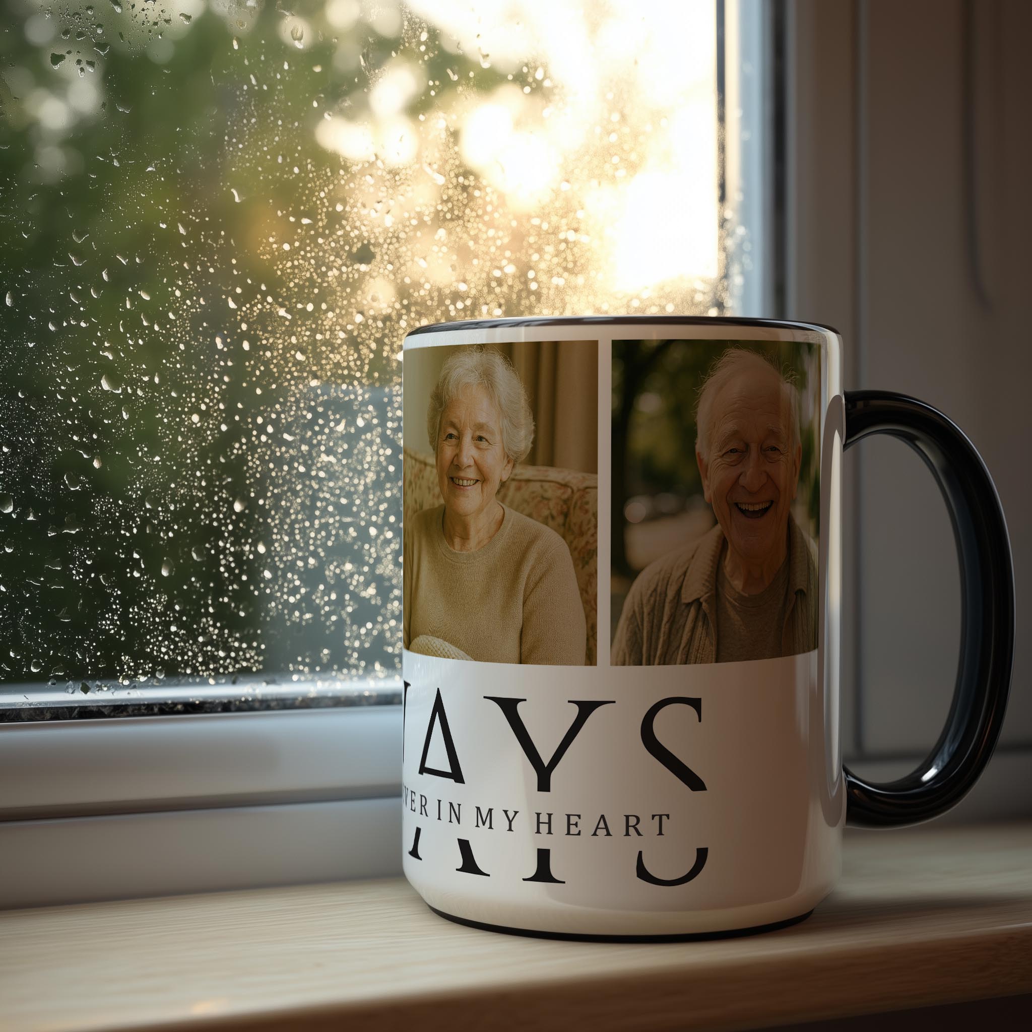 Customizable 4 Photo Mug - Always - On My Mind. Forever In My Heart.
