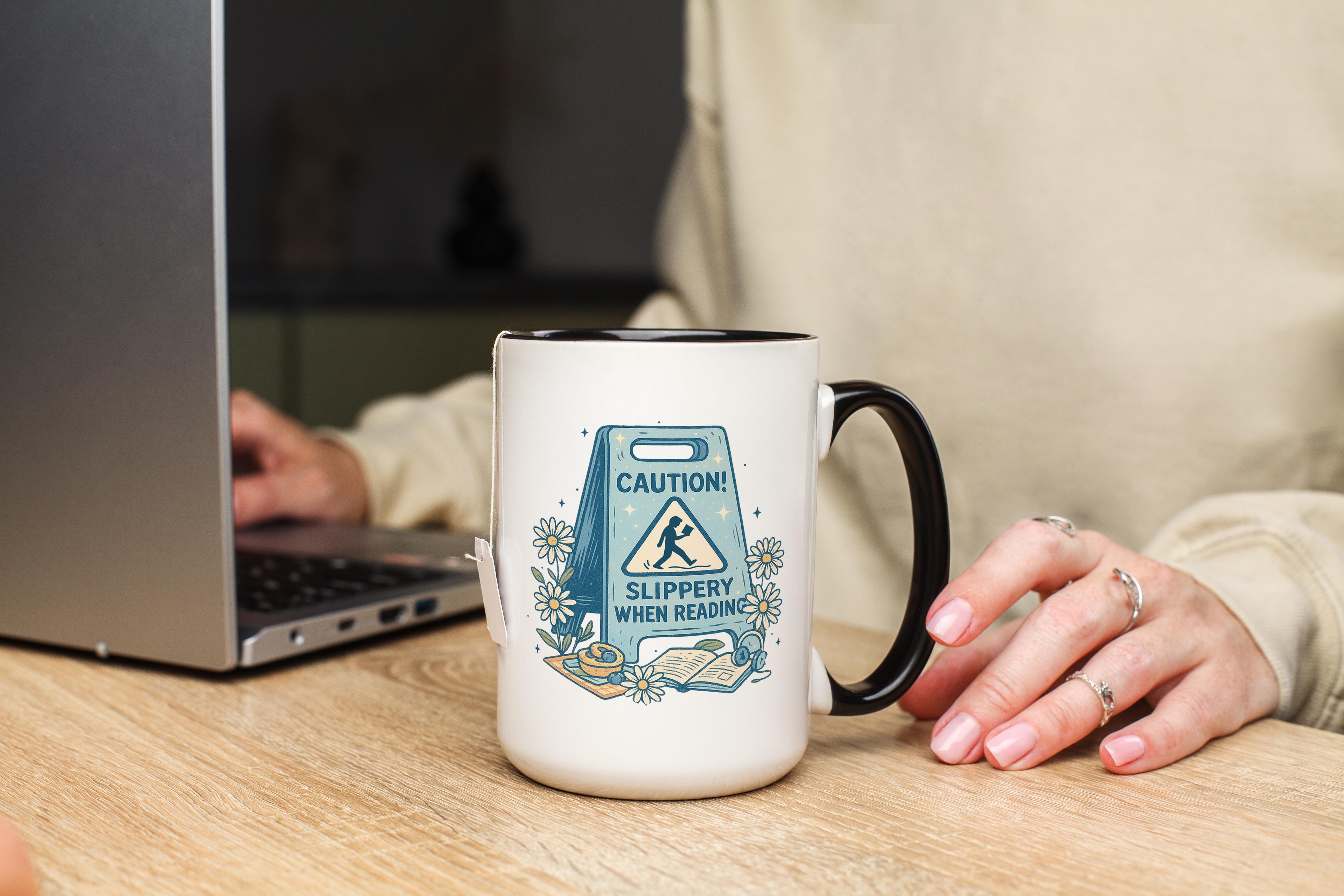 Slippery When Reading - Adult Humor Mug