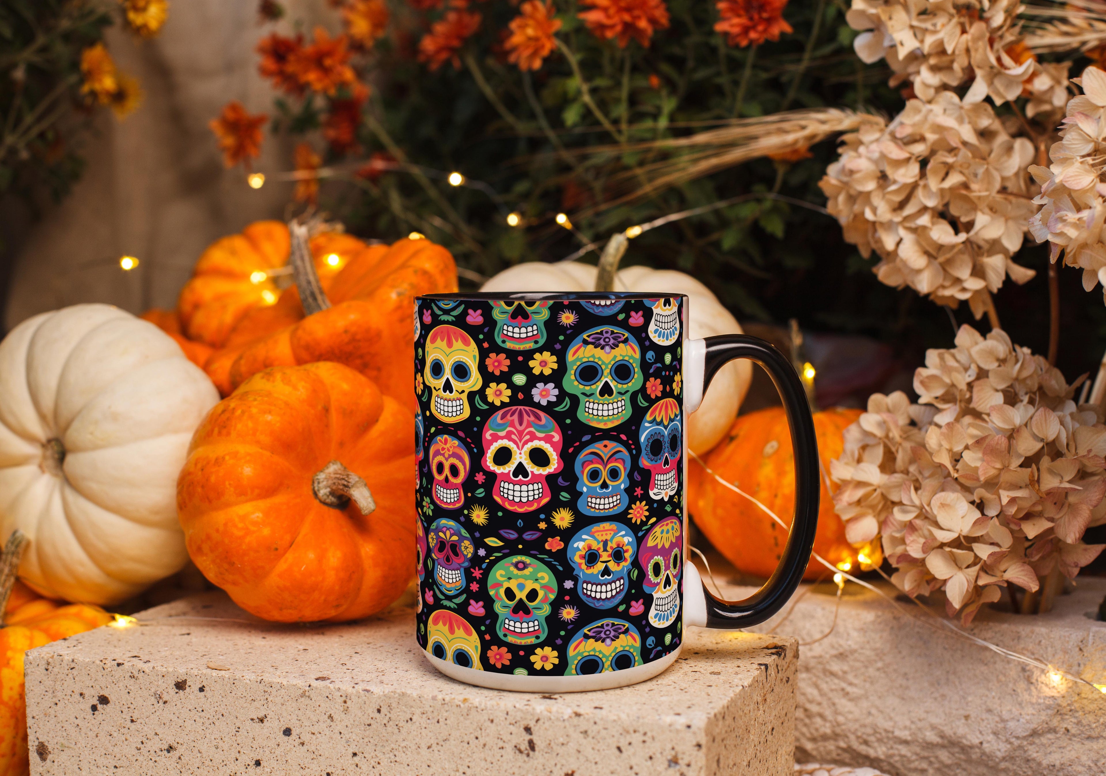 Sugar Skull Pattern - Halloween Mug