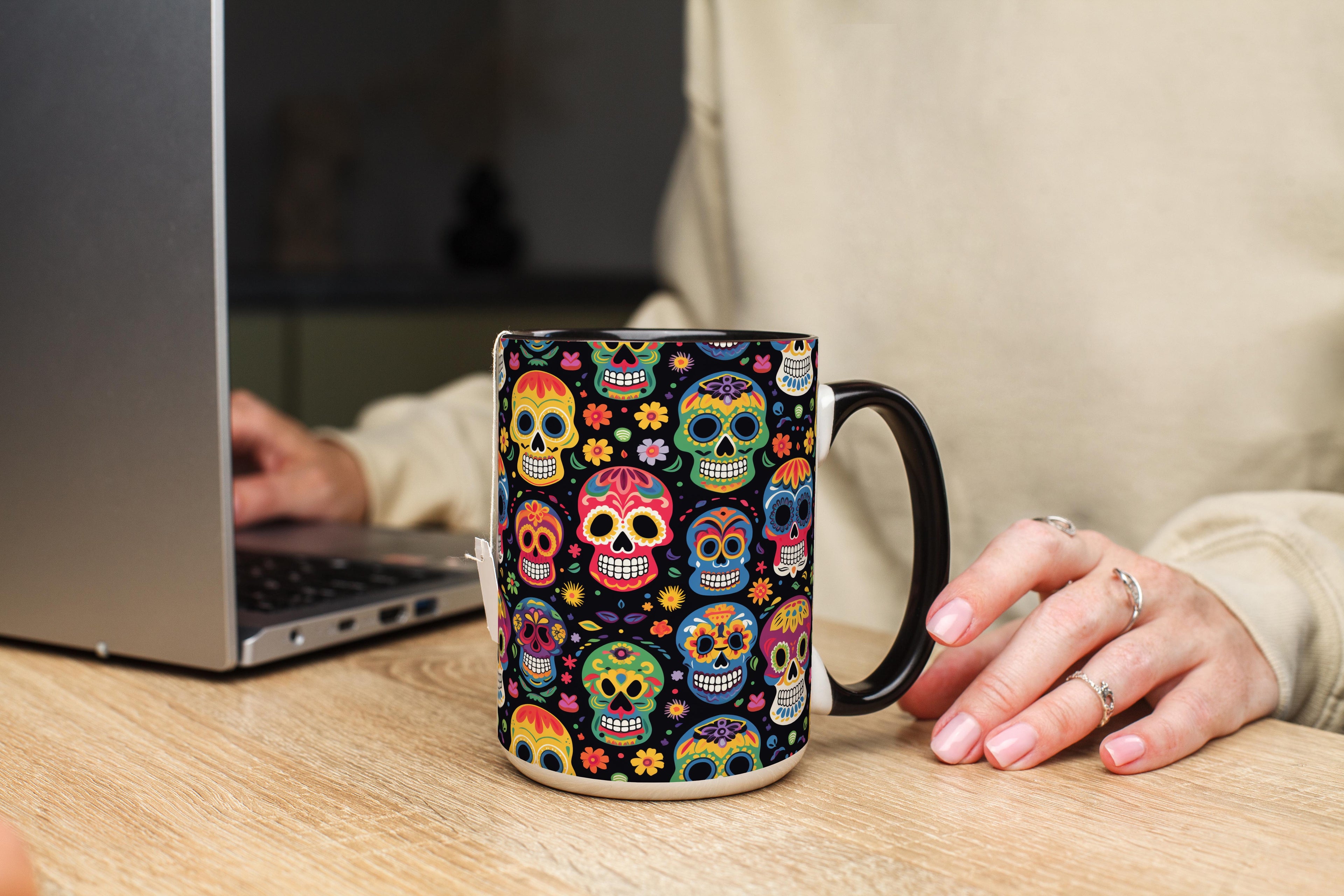 Sugar Skull Pattern - Halloween Mug