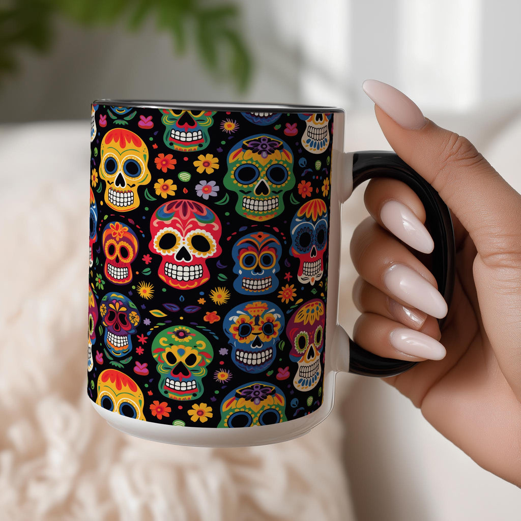 Sugar Skull Pattern - Halloween Mug