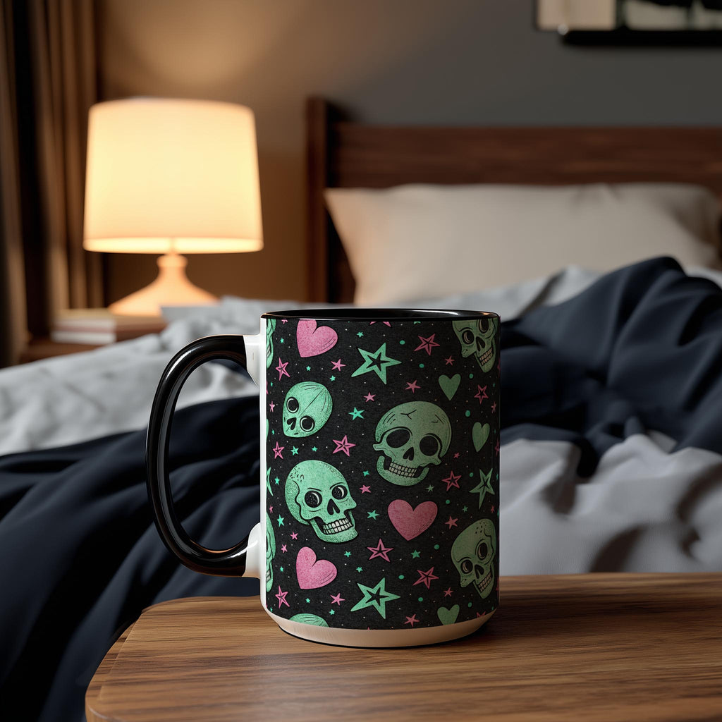 Skulls and Love Hearts - Halloween Mug