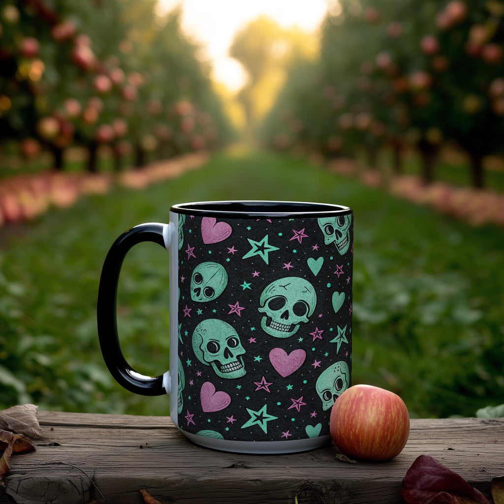 Skulls and Love Hearts - Halloween Mug