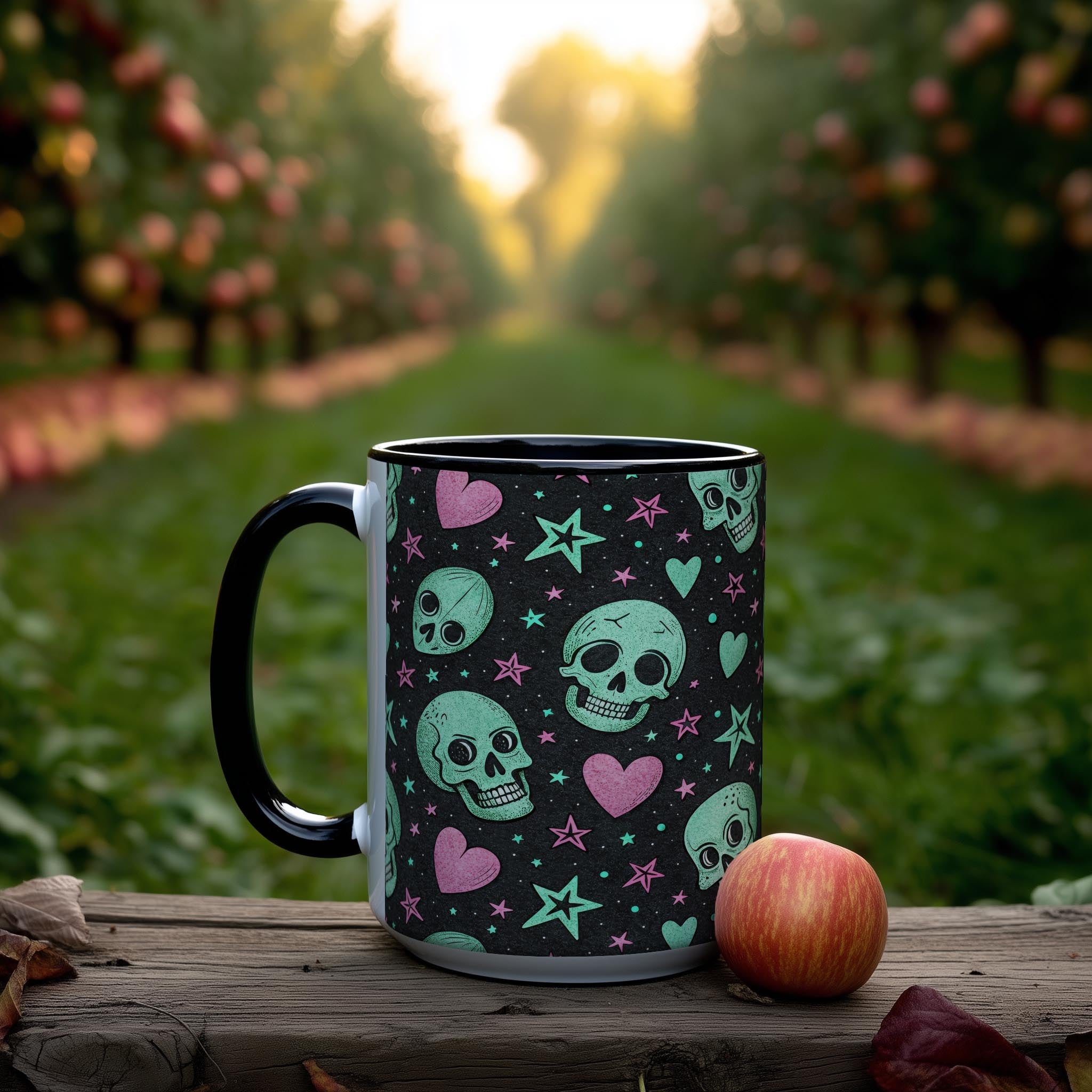 Skulls and Love Hearts - Halloween Mug