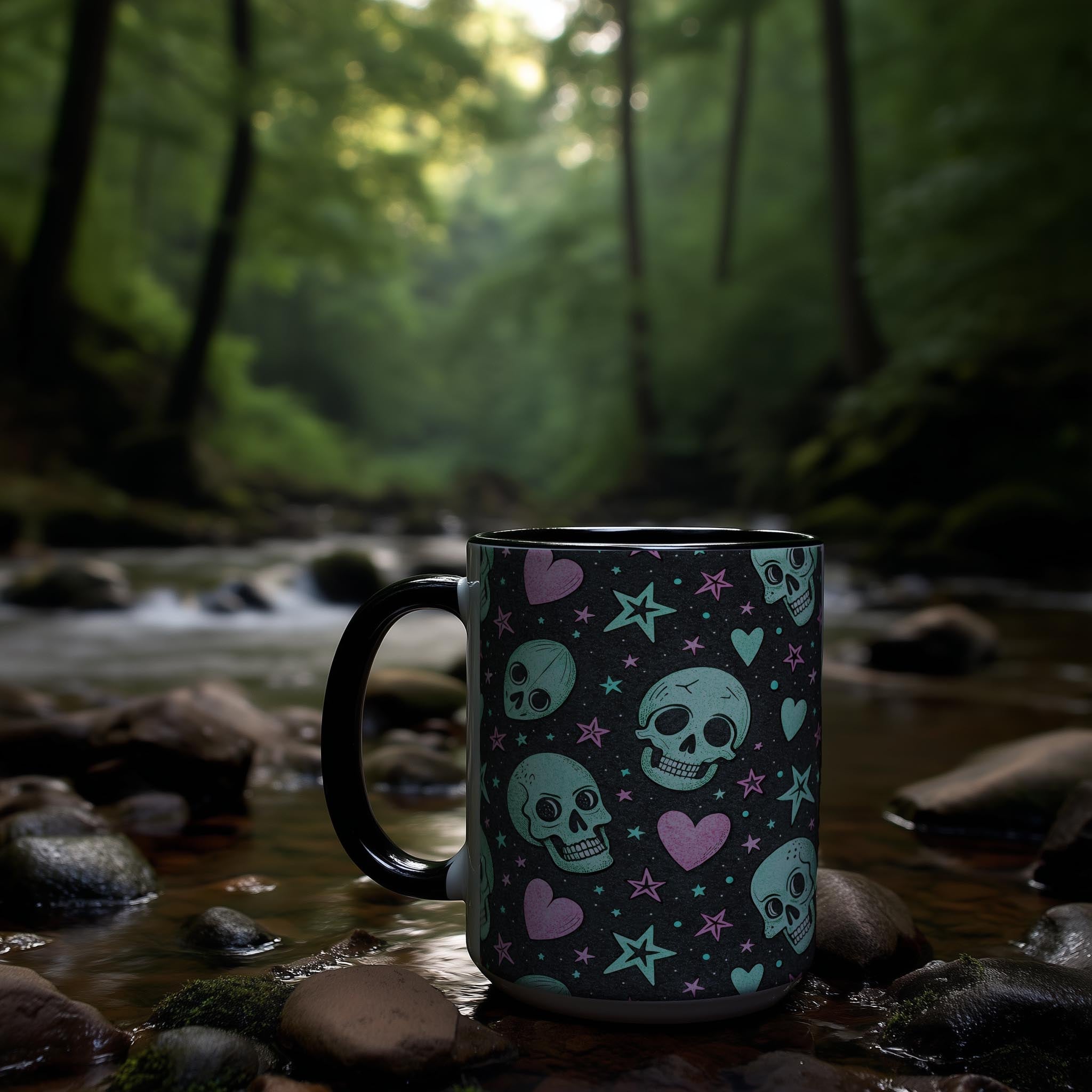 Skulls and Love Hearts - Halloween Mug