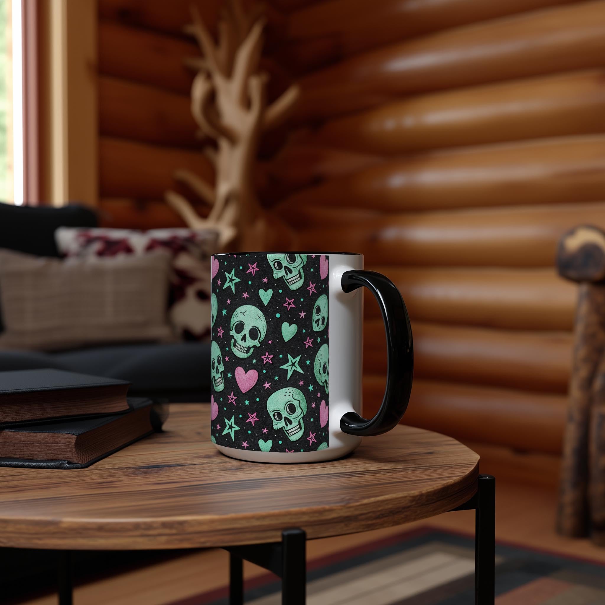 Skulls and Love Hearts - Halloween Mug