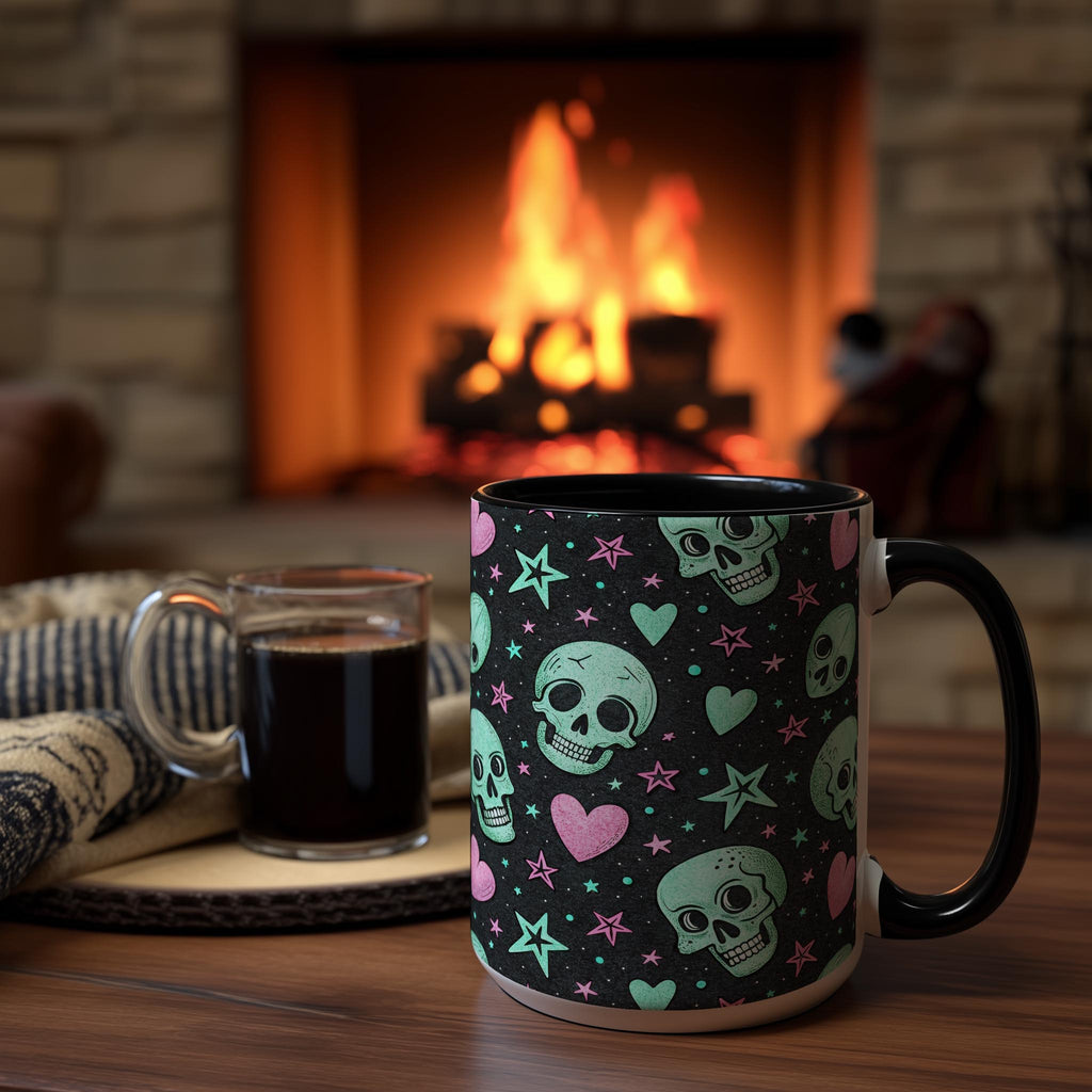 Skulls and Love Hearts - Halloween Mug