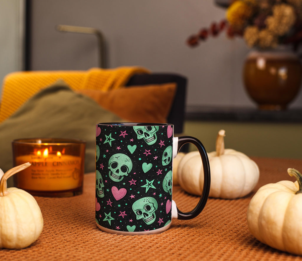 Skulls and Love Hearts - Halloween Mug