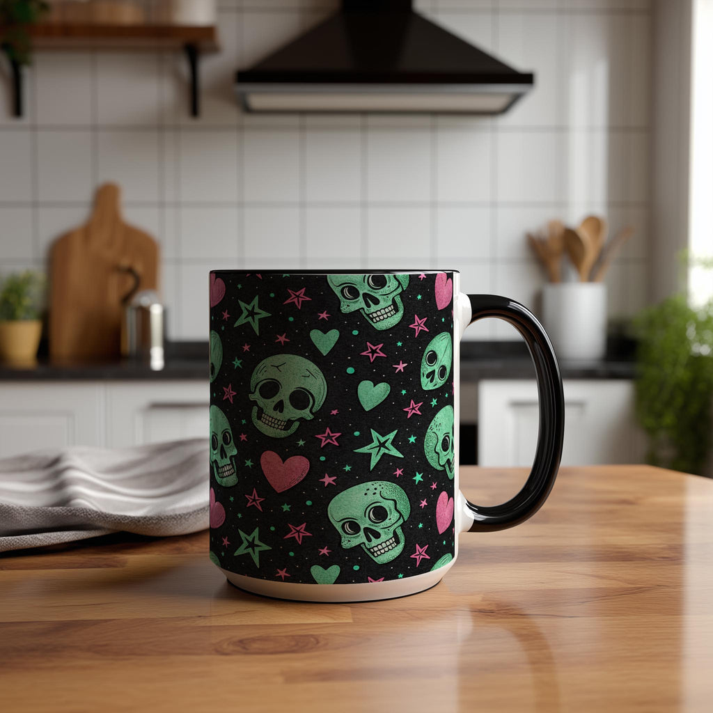 Skulls and Love Hearts - Halloween Mug