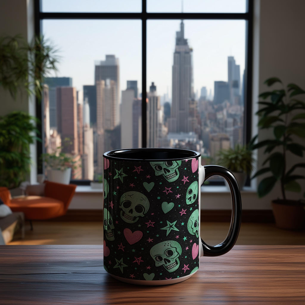 Skulls and Love Hearts - Halloween Mug