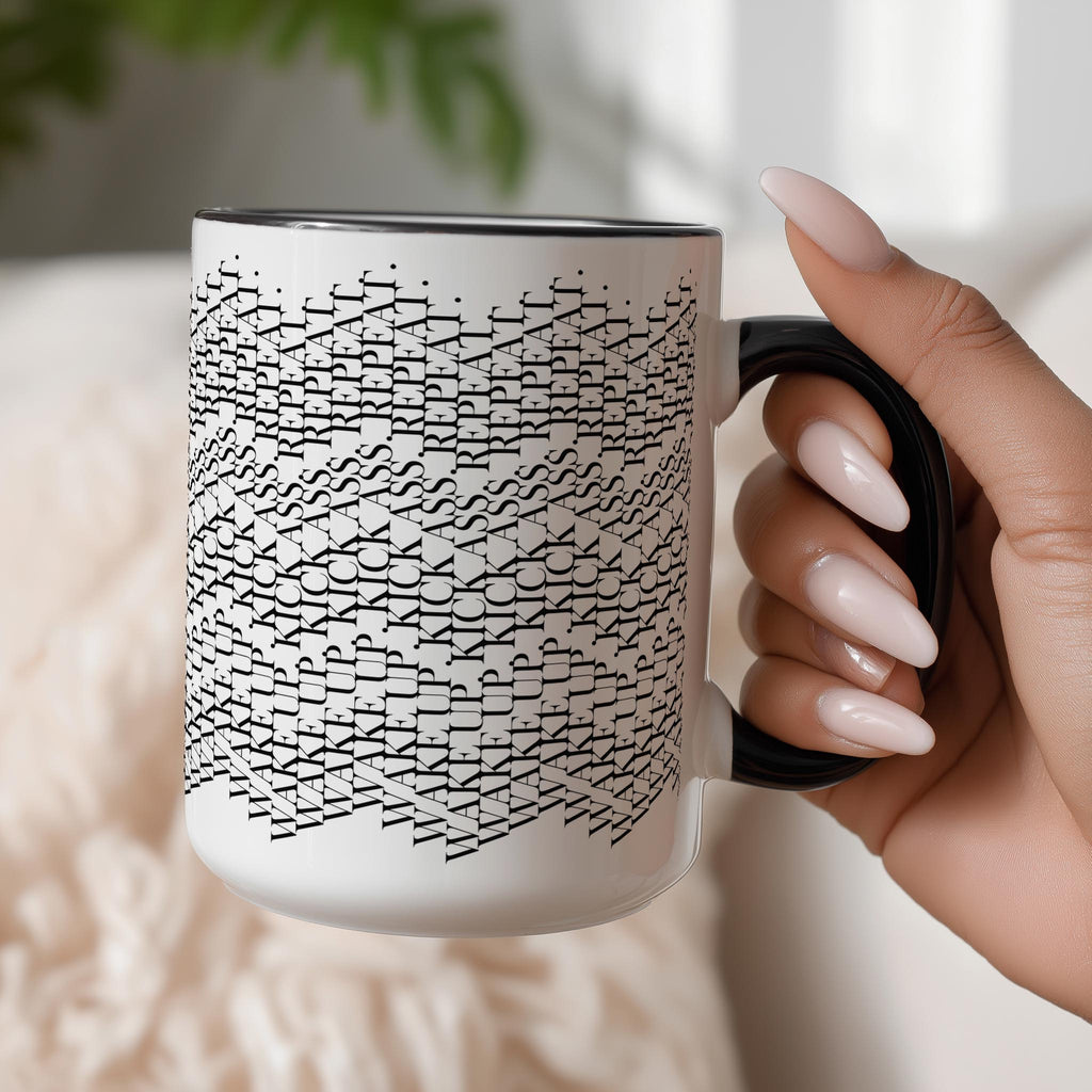 Hidden Message "Wake Up, Kick Ass, Repeat" Mug