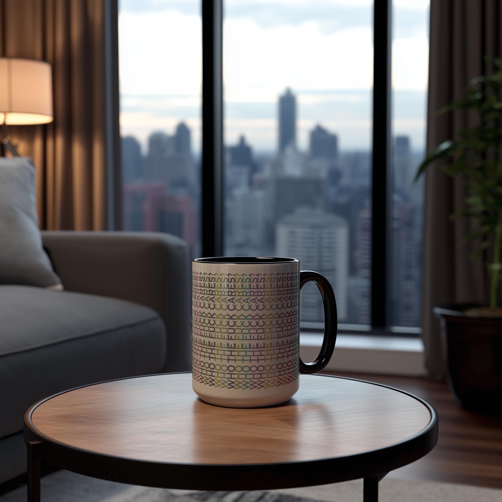 Hidden Message "Who The F*ck Cares" Mug